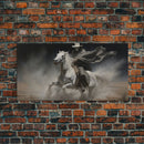 Grim Reaper Art, Death Rides A Pale Horse, Framed Canvas Print, Cowboy Grim Reaper, Spooky Halloween Art Print