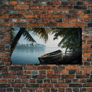 An Abandoned Canoe In The Florida Everglades - Florida Art - Framed Canvas Print - Liminal Spaces - Cool Wall Art - Eclectic Decor