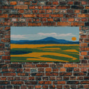 Pixel Art, Beautiful Landscape Made Of Pixels, Ready To Hang Canvas Print, Framed Wall Art