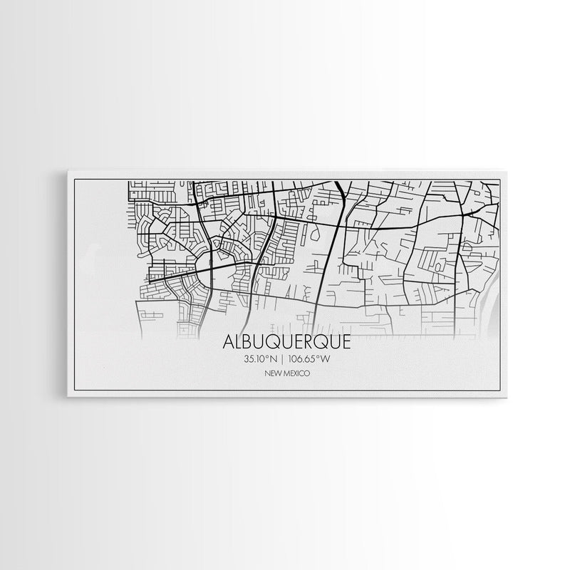 Albuquerque Street Map, New Mexico Map, Map Print, Modern Art, Wall Art, Canvas Print, City Maps, Office Gift, Prints, Above Bed DÃ©cor