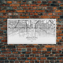 Arlington Street Map, Texas Map, Map Print, Modern Art, Wall Art, Canvas Print, Travel Art, Apartment Décor, Summer Gift, Laundry Room Décor