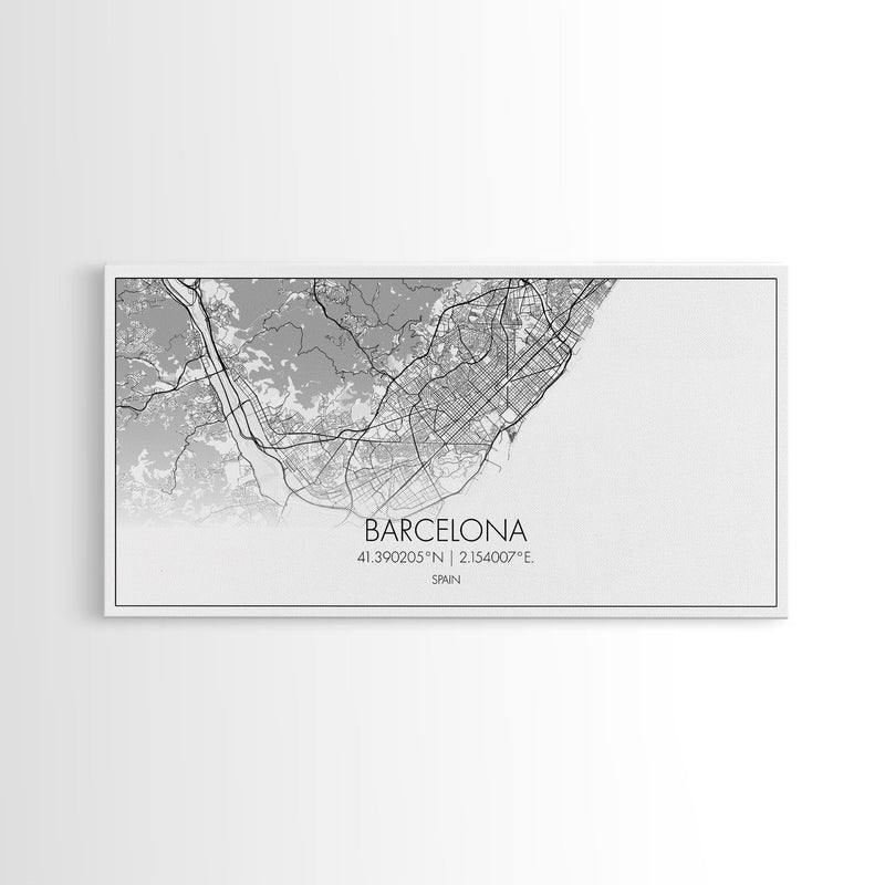 Barcelona Street Map, Spain Map, Map Print, Modern Art, Wall Art, Canvas Print, Gift Idea, Apartment DÃ©cor Aesthetic, Travel Wall Hanging