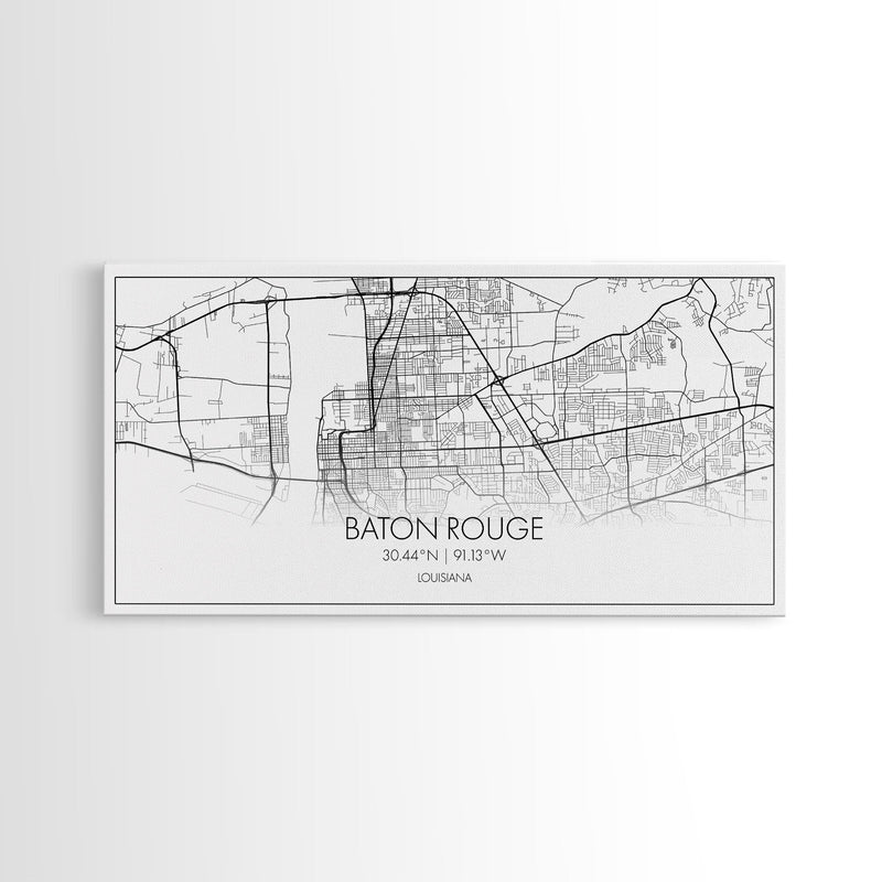 Baton Rouge Street Map, Louisiana Map, Map Print, Modern Art, Wall Art, Canvas Print, Realtor Gift, Wall Art Above Bed, Home Wall DÃ©cor