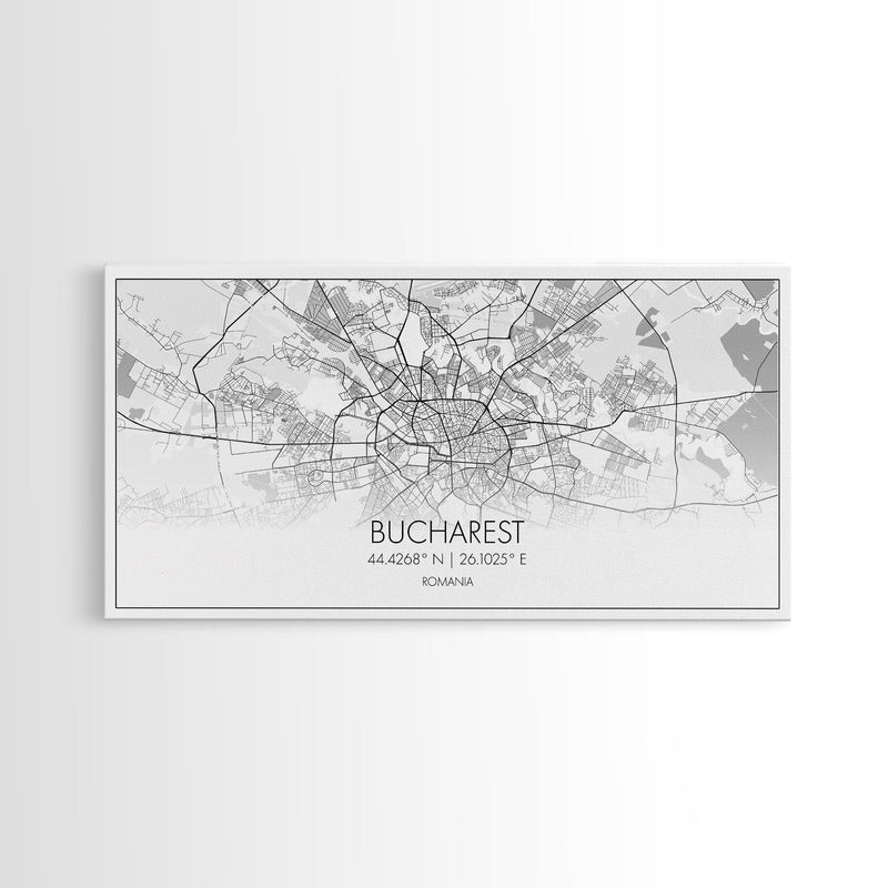 Bucharest Street Map, Romania Map, Map Print, Modern Art, Wall Art, Canvas Art, Trendy Room DÃ©cor, Thank You Gift, Wall DÃ©cor Bedroom