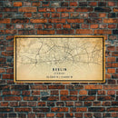 Vintage Berlin Germany map print poster or framed canvas, Berlin map print poster canvas, Berlin city map print poster canvas, Travel Art