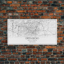 Greensboro City Map, North Carolina Map, Map Art, Minimalist Art, Wall Art, Canvas Art, Cabin Wall Art, Living Room Wall Art, New Home Gift