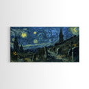 Starry Night Inspired Haunted Cemetery Framed Canvas Print, Halloween Wall Decor, Art Prints, Creepy Art, Spooky Vibes