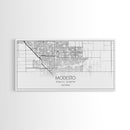 Modesto City Map, California Map, Map Art, Minimalist Wall Art, Wall Art, Canvas Art, Gift For Wife, Dorm Room Prints, Horizontal Wall Art