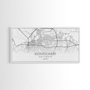 Montgomery City Map, Alabama Map, Map Art, Minimalist Wall Art, Wall Art, Canvas Art, Farmhouse Wall Art, Girlfriend Gift, Teen Room, Office