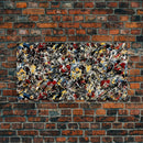Jackson Pollock inspired Abstract canvas print of painting, original art canvas, framed wall art, retro Midcentury style abstract wall arrt