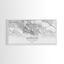 Richmond City Map, Virginia Art, Map Print, Minimalist Wall Art, Wall Art, Canvas Art, Best Gifts For Him, Wall Décor Prints, Horizontal Art