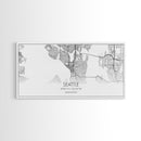 Seattle City Map, Washington Art, Map Print, Modern Wall Art, Wall Art, Canvas Art, Horizontal Wall Art, Tiny House Décor, Moving Gift
