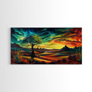 Van Gough Inspired Snowy Mountain Scenery, Striking Framed Canvas Print, Ideal for Living Room Art, Rustic Bedroom Decor Nature Wall Art