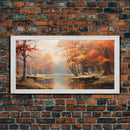 Beautiful Fall Landscape Painting Framed Canvas Print, Fall Decor, Thanksgiving Decor, Autumn Decor, Home Decor, Fall Decorations