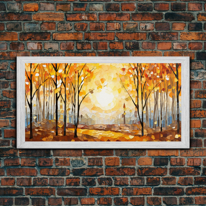 Beautiful Fall Decor Framed Canvas Print, Autumn Decor, Fall Wall Art, Above Mantle Wall Art, Art For Mantle Wall Art