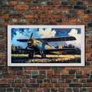 Aeroplane Art, Antique Airplane Painting Canvas Print, Framed Canvas Art, Above Sofa Art, Gift for RC Plane Pilot, Airplane Art