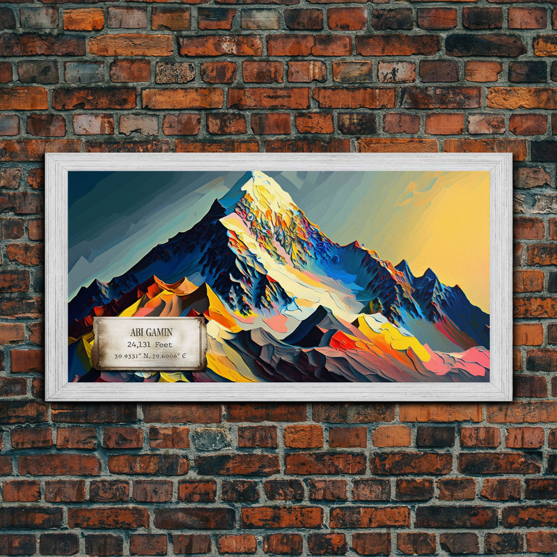 Abi Gamin, Wall Art, Original Mountain Painting Print, Travel Poster, Mountain Landscape Wall Decor, Mountains of India