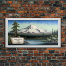 Mount Shasta, Mountains of California, Travel Poster Wall Art, Framed Canvas Print, American Mountains, Mountain Landscape Painting