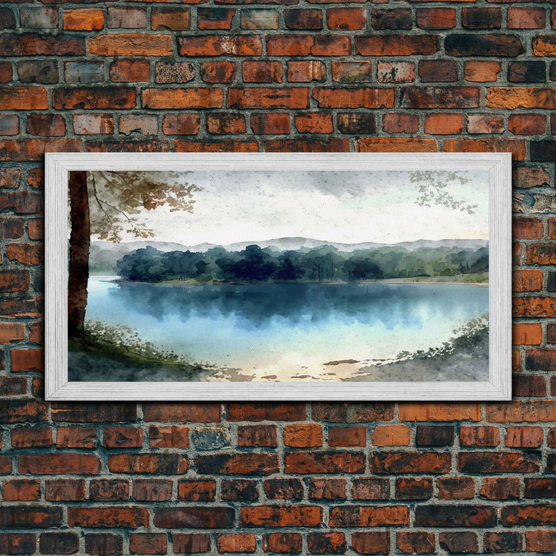 Blue Lake Art | Framed Canvas Print | Blue Lake Painting | Lake House Decor | Guest Room Landscape Painting | Wallowa Lake Painting