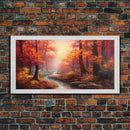 Sunset Wall Art, Forest Wall Art, Autumn Art, River Art, Panoramic Art, Wall Art, Canvas Art, Landscape Art, Couples Gift, Farmhouse Decor