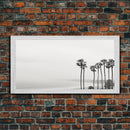 Black And White Miami Rain Storm, Framed Canvas Print, Liminal Art, Liminal Spaces, Framed Wall Art, Office Decor, Dark Moody Art