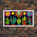Boho Style Minimalist Arizona Art, Framed Canvas Print, Retro Abstract Succulent Art, Southwest Decor