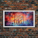 The Dream Catcher, Framed Canvas Print, Surreal Galaxy Inspired Dream Catcher, Native American Inspired Wall Art, Southwester Decor