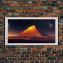 Pyramid Wall Art, Sands of Egypt, Ready To Hang Canvas Print, Framed Wall Art