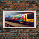 Train car graffiti wall decor, train box car, ready to hang canvas print wall art, graffiti art