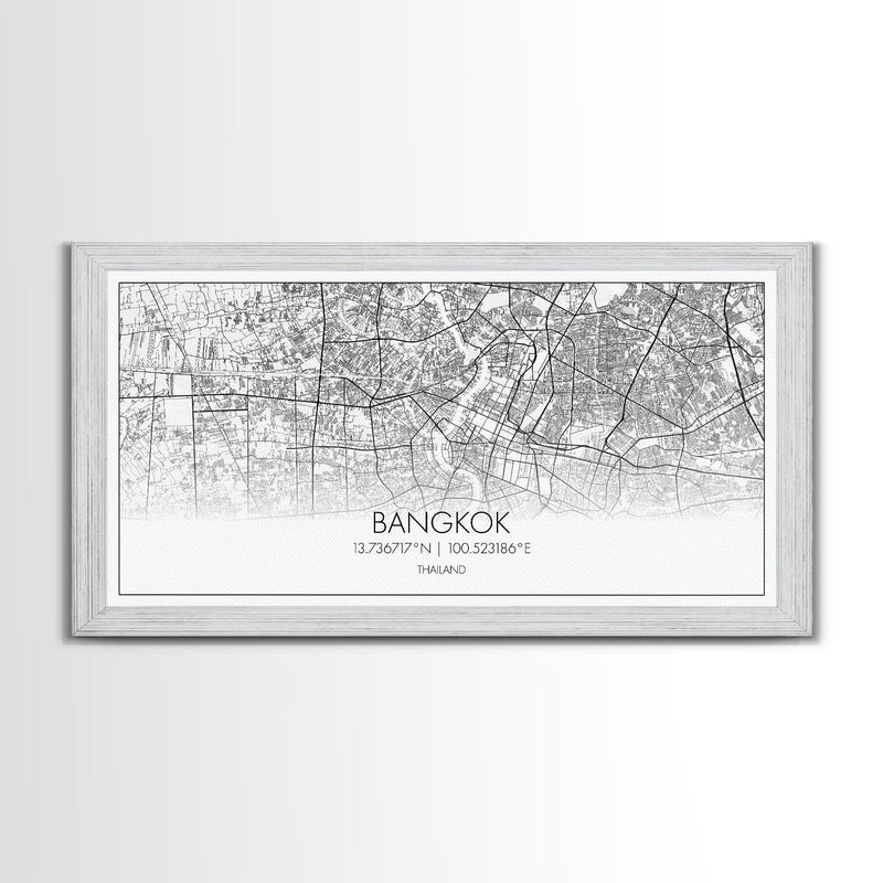 Bangkok Street Map, Thailand Map, Map Print, Modern Art, Wall Art, Canvas Print, Asian Art Print, Gift For Boss, Trendy Wall Art, Home DÃ©cor