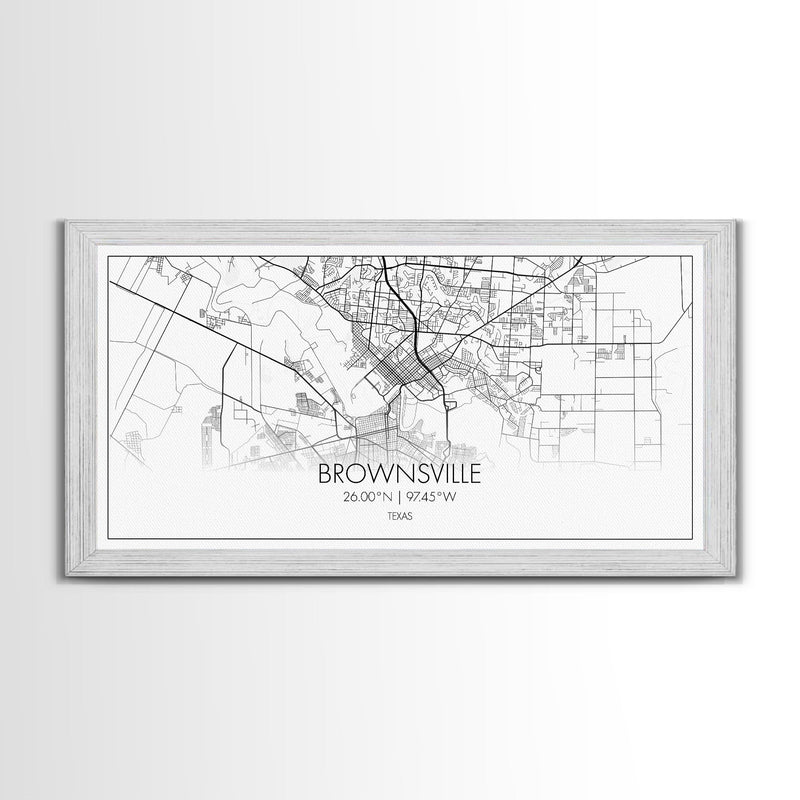 Brownsville Street Map, Texas Map, Map Print, Modern Art, Wall Art, Canvas Art, Realtor Closing Gift, Wall DÃ©cor Over The Bed, Couples Gift