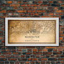 Vintage Washington map print poster or framed canvas | Washington dc city map print poster canvas | District of Columbia print poster canvas