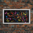 Musical Notes Graffiti Art - Colorful Painting / Canvas Print - Retro / Midcentury Style Abstract / Impressionist Art - Splatter Art