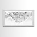 San Diego City Map, California Art, Map Print, Modern Wall Art, Wall Art, Canvas Art, Home Décor Prints, Friendship Gift, Horizontal Art