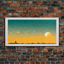 Art deco light house at sunset canvas print, sunset, vintage 20s style wall art, 30s style wall art, orange and turquoise sunset art