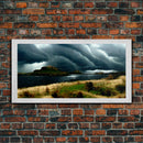 A Thunderstorm at night over the lake, canvas print, rain storm over a lake, cool wall art, unique wall art, ready to hang canvas