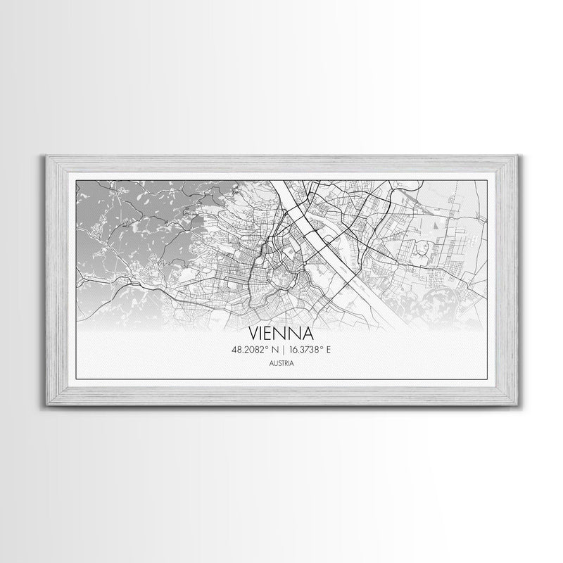 Vienna City Map, Austria Art, Map Print, Modern Wall Art, Wall Art, Canvas Art, European Wall Art, Unique Wall DÃ©cor, Home Office Art