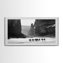 Horse Riders in Monument Valley, Stunning Framed Canvas Print for Living Room Wall Art, Bedroom Decor, Home Decor