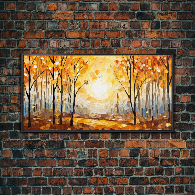 Beautiful Fall Decor Framed Canvas Print, Autumn Decor, Fall Wall Art, Above Mantle Wall Art, Art For Mantle Wall Art