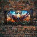 Window Wall Art, Stained Glass Window, Watercolor Art, Canvas Print, Wall Hanging, Landscape Art, Dorm Room Art, Unique Gift, Bookshelf Art
