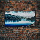 Blue Lake Art | Framed Canvas Print | Blue Lake Painting | Oregon Lake House Decor | Guest Room Landscape Painting | Diamond Lake Painting