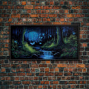 Enchanted Forest Painting, Fantasy Art, Fairy House, Fantasy, Woodland Decor, Woods, Forest, Fairy Forest with Blue Butterflies