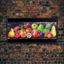 Fruits Wall Art, Food Wall Decor, Kitchen Wall Art, Panoramic Wall Decor, Canvas Print, Wall Art, Framed Canvas Art, Farmhouse Wall Decor,