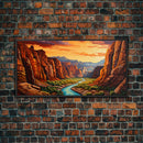 Canyon Wall Art, River Wall Print, Panoramic Art, Wall Art, Canvas Art, Landscape Art, Gift For Him, Rustic Wall Decor, Teen Boy Wall Art