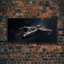 The Star Fighter, Cool Scifi Wall Art, Scifi Art, Framed Canvas Print, Gull Wing Space Ship, Unique Art, Alien Wall Art, Space Ship Art