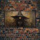 The Witch, Framed Canvas Print, Halloween Decor, Witch Painting, Horror Prints, Goth Art, Witchy Decor, Halloween Wall Art