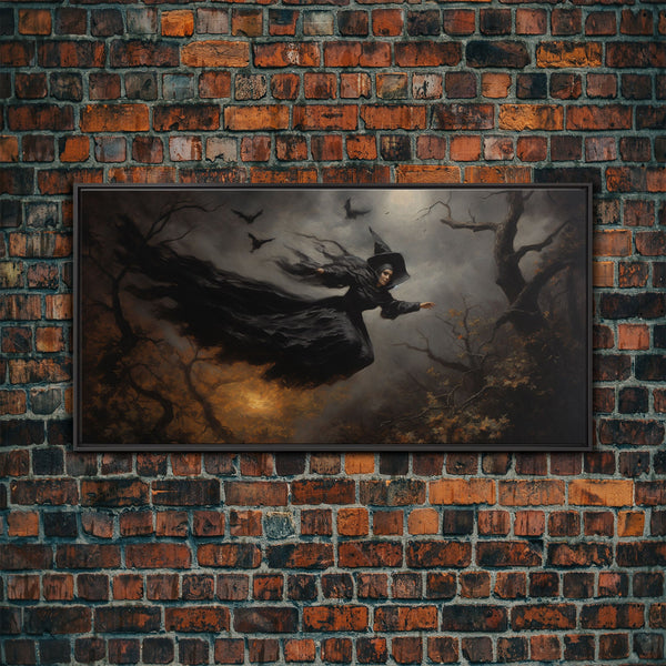 Cool Witch Art, Pagan Art, Framed Canvas Print, Halloween Wall Art, Witch Poster, Halloween Decoration, Witch Print, Halloween Witch, photo 2 of 9