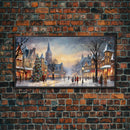 Retro Christmas Winter Wonderland Framed Canvas Print - Christmas Decoration - Christmas Art - Christmas Living Room Decor