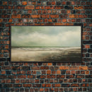 Landscape Oil Painting Canvas Print Wall Art, Nature Framed Large Gallery Art, Minimalist Art, Ready To Hang, Moody and Drab Art