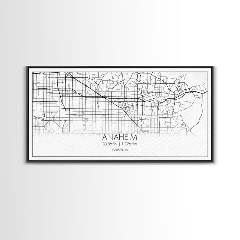 Anaheim Street Map, California Map, Map Print, Modern Art, Wall Art, Canvas Print, Room DÃ©cor Aesthetic, Indie Room DÃ©cor, Wall Prints